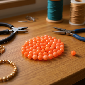 Ilan Abalorios Perline rotonde arancioni da 10 mm 20G per la creazione di gioielli - Product Image 3