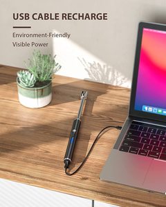 Briquets USB rechargeables sans flamme Briquet à bougie électrique à <span class=keywords><strong>arc</strong></span> avec affichage de batterie LED pour gril BBQ Camping - Product Image 4