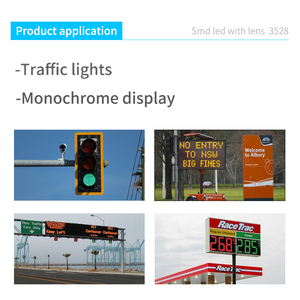 Yuliang LED SMD 3528 de alto brillo con lente de 30 grados rojo verde naranja azul para <span class=keywords><strong>semáforos</strong></span> pantalla LED VMS - Product Image 6