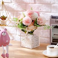 Vase carré en acrylique transparent, forme cube, pièce maîtresse décorative pour mariage, maison, bureau, décoration florale