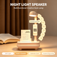Lampe de table en forme d'enceinte avec veilleuse LED RGB, contrôle par bouton et application, décoration mignonne pour chambre d'enfant, audio sans fil en plastique