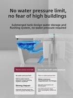 H082 Toilette à siège électrique avec couvercle automatique rabattable en acier inoxydable, sans restriction de pression d'eau, directement de l'usine transfrontalière