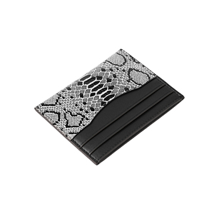Cowhide Leather <strong>Cardholder</strong> Snake Print Two Tone Splicing Multi Slot Card Organizer Slim <strong>Wallet</strong> for <strong>Men</strong> Women Business Gifts - Product Image 3