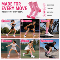 Chaussettes de sport en coton personnalisées, confortables et rembourrées, pour la course à pied, le tennis, le basketball, pour femmes et hommes, avec logo personnalisé