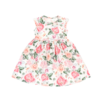 Nouvelle Robe pour Filles 2022, Imprimé Rose, Robes pour Bébés Filles, Magnifique Robe d'été pour Bébés Filles, Sans Manches, Vente Chaude