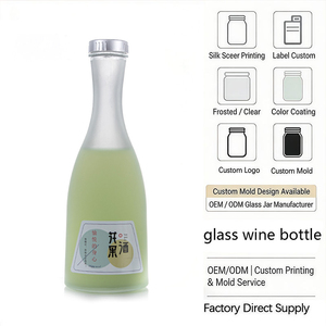 Bouteille en verre dépoli transparente fantaisie <span class=keywords><strong>de</strong></span> 250 ml, 375 ml, 500 ml avec bouchon <span class=keywords><strong>à</strong></span> vis métallique pour vin, liqueur, tequila, brandy - Vente en gros - Product Image 3
