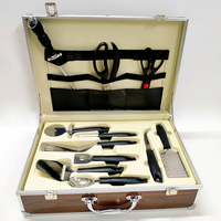 Ensemble de 32 pièces d'ustensiles de cuisine de luxe en bois, couteaux de chef, gadgets, outils de cuisine