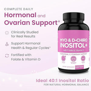 Suplemen Inositol Premium dengan Folate dan <span class=keywords><strong>Vitamin</strong></span> D dalam 40:1 rasio kapsul Softgel untuk wanita dewasa hingga menyeimbangkan hormon - Product Image 2