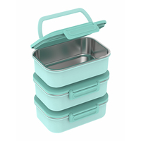Lonchera Bento de Acero Inoxidable 304 con Múltiples Compartimentos Sellados para Mantener la Comida Fresca, Contenedor de Almuerzo para Niños, Estudiantes y Cantina