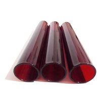 Tube en verre de quartz noir et rouge, tube en quartz rubis