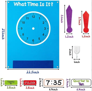 Anging on the Wall-<span class=keywords><strong>Reloj</strong></span> de aprendizaje para niños, juguetes de fieltro para contar historias, tablero ocupado, kit de juego para preescolar - Product Image 4