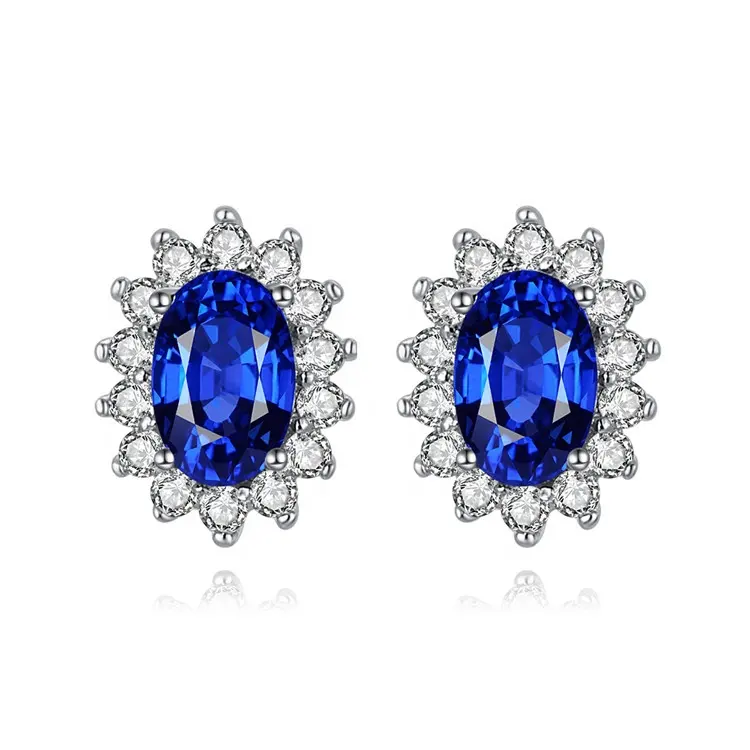 High Quality Fashion Women Jewelry Silver Rhodium Plated Earrings Zirconia Earrings
