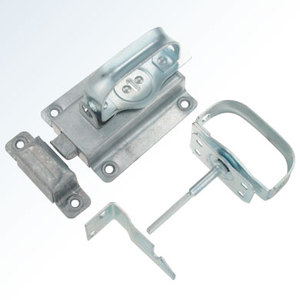 Loquet de portail battant en acier robuste traditionnel de 5 pouces avec poignée en D, antivol, pour portes de ferme, de cour et de stockage - Product Image 2