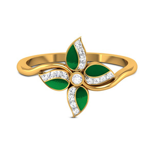 Anello Minimalista con Fiore in Smalto e Zirconi per Donne, Gioiello da Dito Fresco ed Elegante alla Moda - Product Image 2