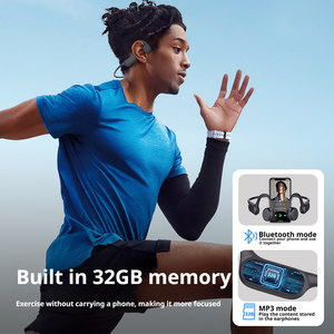 저가 2026 무선 이어훅 헤드폰 IPX-8 방수 LED 클립 이어버드 32GB MP3 수영 러닝용 ENC 탑재 6.0 - Product Image 5