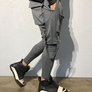 Pantalons et pantalons de sport décontractés pour hommes, nouvelle mode printemps-automne, hip-hop, <span class=keywords><strong>grande</strong></span> <span class=keywords><strong>taille</strong></span>, avec grandes poches - Product Image 6