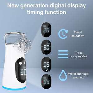 Nebulizer listrik portabel untuk orang dewasa dan anak-anak, tampilan layar Digital antarmuka pembersihan otomatis sertifikat CE perawatan napas - Product Image 5