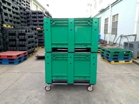 Grande boîte à palette en plastique maillé empilable |   Conteneur de rangement mural solide, recyclable et durable, capacité 4T