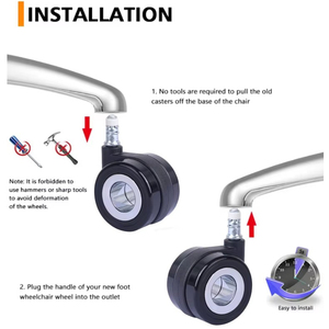 Customizable 2.5 Inch 60mm PU Hollow Hubless Brake Casters Adjustable <b>Replacement</b> <b>Wheels</b> For Home Furniture And Supermarket - Product Image 3