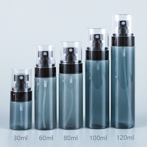Wholesale 30ml 60ml 100ml 120ml <strong>Black</strong> Translucency Fine Mist <strong>Black</strong> Spray Bottle PETG Flat <strong>Top</strong> Plastic Bottle - Product Image 2