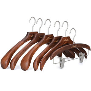 LINDON Cintre vintage en <span class=keywords><strong>bois</strong></span> <span class=keywords><strong>de</strong></span> haute qualité sans épaulement <span class=keywords><strong>pour</strong></span> le rangement des costumes dans l'armoire - Product Image 6