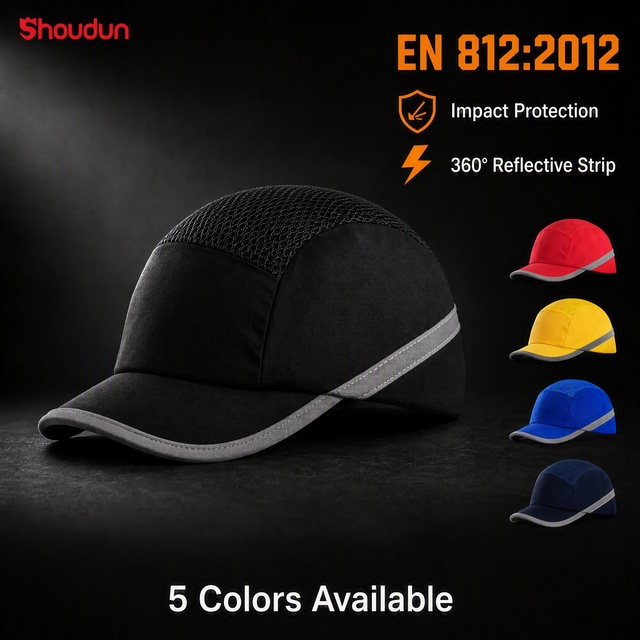 CE EN812 Bump Caps Reflective Bump Construction Cap Crash Hat Mesh Safety Bump Caps   Adjustable Security for Multiple Uses