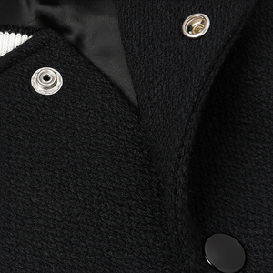 Veste en coton brodée noire personnalisée de haute qualité pour homme, style vintage, coupe oversize, col montant, à capuche, coupe-vent pour l'hiver - Product Image 1