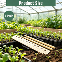 Outil d'espacement des semis, règle de plantation de graines de jardin avec 2 piquets en bois, idéal pour les semis, les jardiniers et la planification des jardins