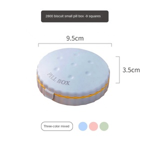 Boîte à pilules ronde portable personnalisée en gros pour 7 jours, en PP, étanche, organisateur de voyage pour médicaments et vitamines, petite taille - Product Image 2