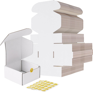 Caja de Transporte 4x4x2 - Caja de Cartón Corrugado Blanca, Utilizada para Embalaje, Envío por Correo y Fines Comerciales. - Product Image 1