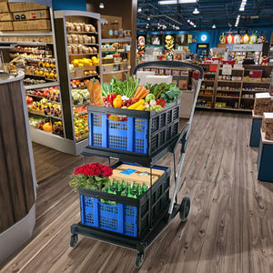 Faltbarer Mehrzweck-Lebensmittel wagen mit mobilem Allrad-Klapp wagen OEM Anpassbare Plattform struktur - Product Image 2