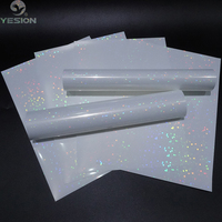 Vente en gros A3 A4 jet d'encre imprimable holographique point clair feuille d'autocollant vinyle personnalisé étanche hologramme autocollant