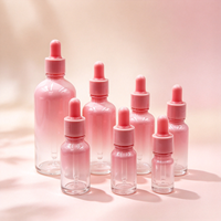 Flacon compte-gouttes en verre rose dégradé 30ml 50ml 100ml, vide, pour sérum cosmétique, huile essentielle, rechargeable, pour liquides de soin de la peau