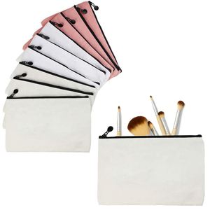 Pochette de voyage en toile de coton légère de haute qualité avec fermeture éclair, trousse de maquillage pour femmes avec logo personnalisé - Product Image 1