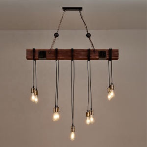 40 pollici Vintage rustico casale 10 luci DIY lampadario sala da pranzo rettangolare Edison lampadine <span class=keywords><strong>antichi</strong></span> <span class=keywords><strong>lampadari</strong></span> <span class=keywords><strong>in</strong></span> <span class=keywords><strong>legno</strong></span> - Product Image 4