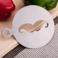 Pochoir d'art de latte en mousse de cappuccino de café en plastique personnalisé 16 pièces pochoirs de café de décoration