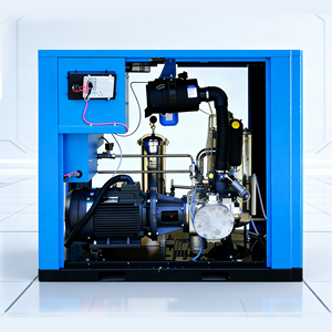 Compresseur d'air sans huile de 45 kW 60 CV avec lubrification et refroidissement à l'eau, adapté à un usage médical - Product Image 1