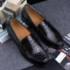 Scarpe Eleganti da Uomo in Pelle con Stampa Serpente, Vera Pelle Bovina, Cucitura Artigianale, Comode, con Lacci, per Ufficio e Uso Quotidiano Casual - Product Image 4