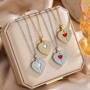 <span class=keywords><strong>Collier</strong></span> en tungstène en forme de cœur avec diamant, motif ouverture/fermeture, <span class=keywords><strong>pour</strong></span> la fête <span class=keywords><strong>des</strong></span> Mères, avec pendentif personnalisable, <span class=keywords><strong>pour</strong></span> l'Europe et les États-Unis - Product Image 1