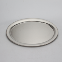 Plateau de service ovale en acier inoxydable de haute qualité, plaque de cuisson, assiette de présentation, assiette à dîner