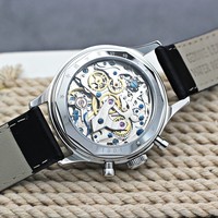 RED STAR 1963 Montre mécanique chronographe pour homme 38 mm Saphir 21 Zuan avec mouvement ST1901 Swanneck étanche
