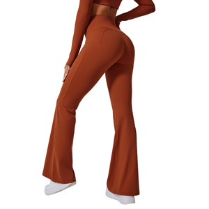 Nouvelle mode de pantalons leggings de yoga hip lift avec logo personnalisé leggings évasés à taille haute pour femmes v - Product Image 2