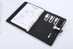 Nuevo Cuaderno Planificador de Cuero Grueso y Sencillo 2025 con Banco de Energía y Bolsa de Almacenamiento con Marcador para Set de Regalo Corporativo - Product Image 6