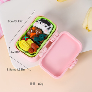 Cross-border Bestseller 3D <b>Stress</b>-<b>relief</b> Sushi Lunchbox Figurine <b>Toy</b> 3-compartment Click Decoration Small Gift for Youth - Product Image 6