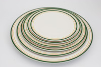 Service de Table Traditionnel Élégant en Gros avec Bord Coloré – Assiettes Durables en Mélamine Écologique Polie Style Traditionnel