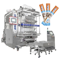 Machine d'emballage verticale automatique haute vitesse multi-voies pour sachets de liquides et snacks pour animaux de compagnie, avec scellage 3 côtés, pour bâtonnets pour chats