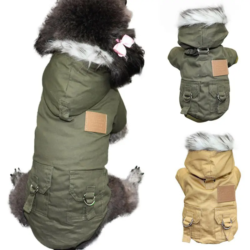 Ropa de invierno para perros pequeños y medianos, abrigo grueso, Sudadera con capucha, Chihuahua, Yorkies