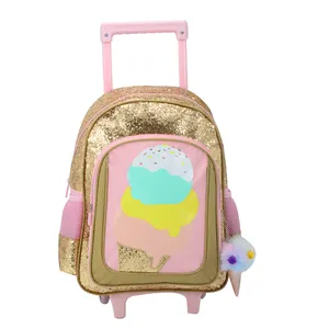 아이들을위한 학교 트롤리 가방 바퀴 달린 가방 학생 escolar 케이크 장식 높은 품질과 내구성 옥스포드