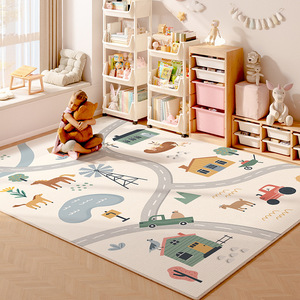 Alfombra de juego para niños, alfombra educativa cuadrada de fibra de poliéster de 2cm de espesor para dormitorio y sala de estar, de 2 a 4 años, Unisex - Product Image 2