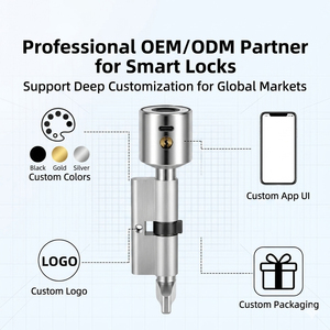 Serrure de <span class=keywords><strong>porte</strong></span> intelligente <span class=keywords><strong>sans</strong></span> perçage à empreinte digitale, avec accès à distance via application Bluetooth, pour appartement locatif, bureau et sécurité domestique - Product Image 3